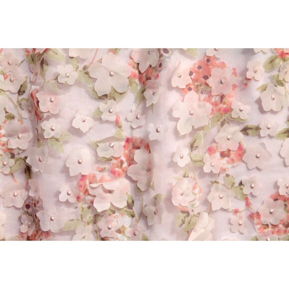 Karl Lagerfeld Paris Women's Dress Pink Appliqué Flowers Sleeveless Lined Size 6 - Picture 4 of 7